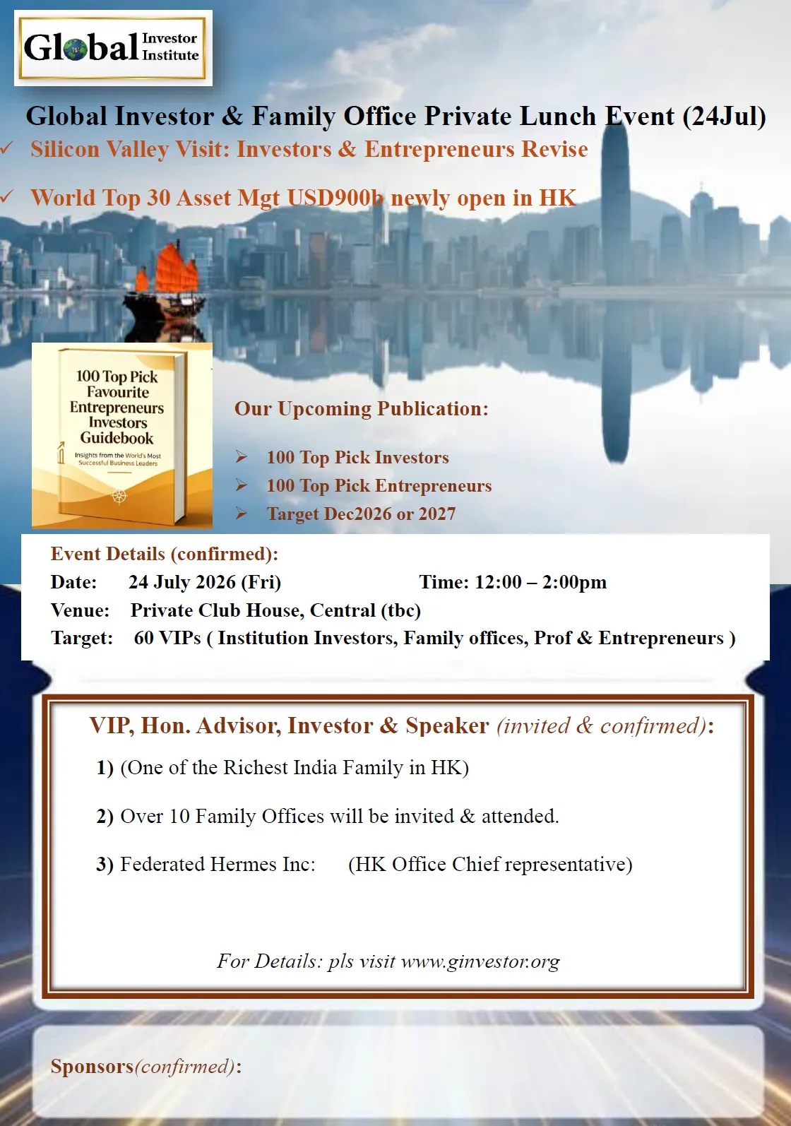 Upcoming Private Lunch Event on 24July